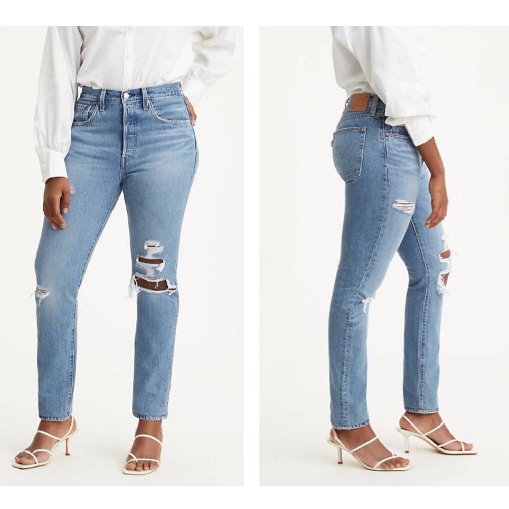 Levi’s 501 Distressed High Rise Skinny Jeans